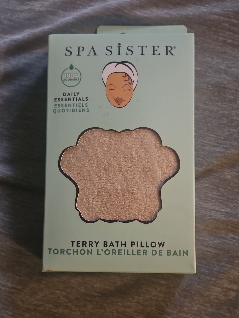 Terry Bath Pillow — Beige